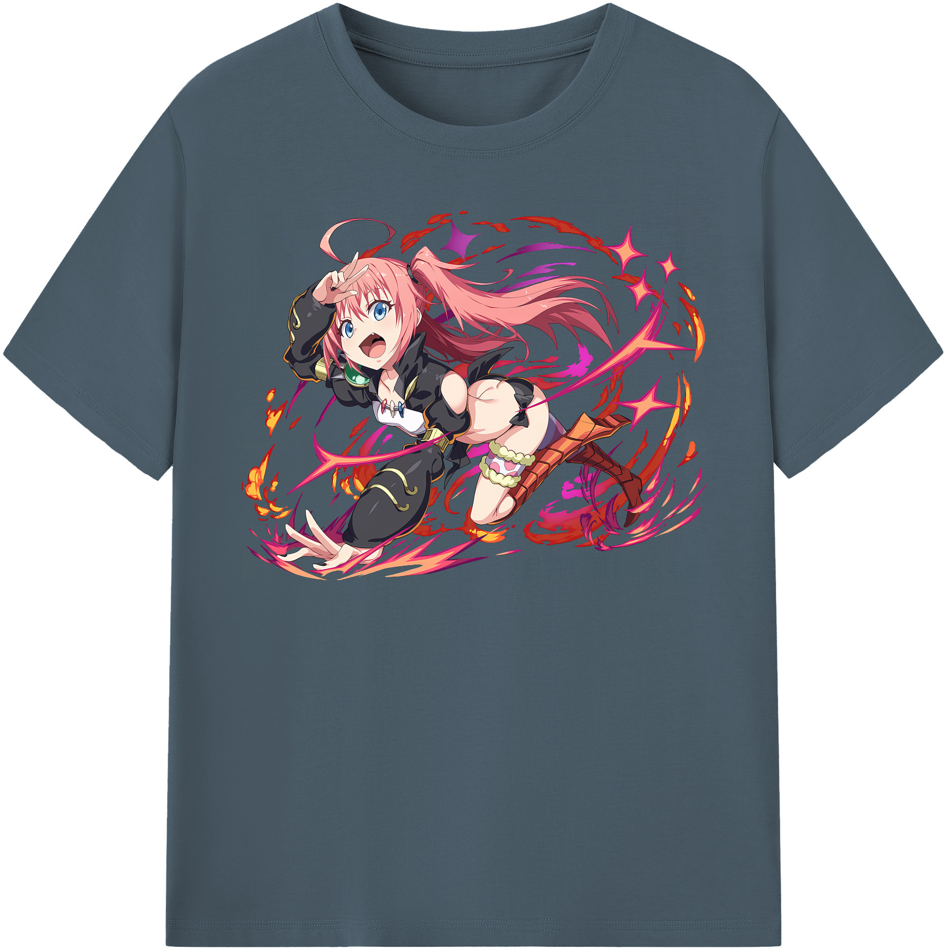 （画像用） 転スラ Regarding Reincarnated to Slime 綿100％半袖Tシャツ（フロントプリント）